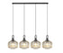 Atmore Black Chrome & Black Plate with 4 Pumpkin Shaped Glass Shades